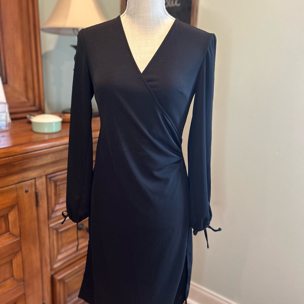 Express Elegant Black Long Sleeve Dress